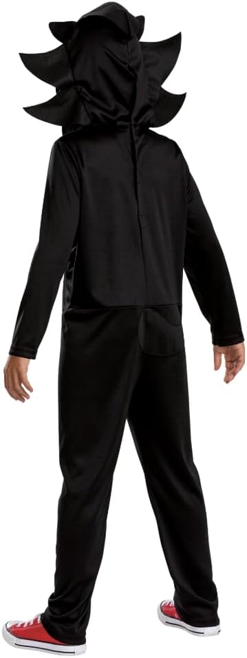 Sonic 3 Shadow Costume for Kids, by Disguise, Features Hooded Jumpsuit with Character Details, Comfortable Fit with Detailed Design, Ages 4-6