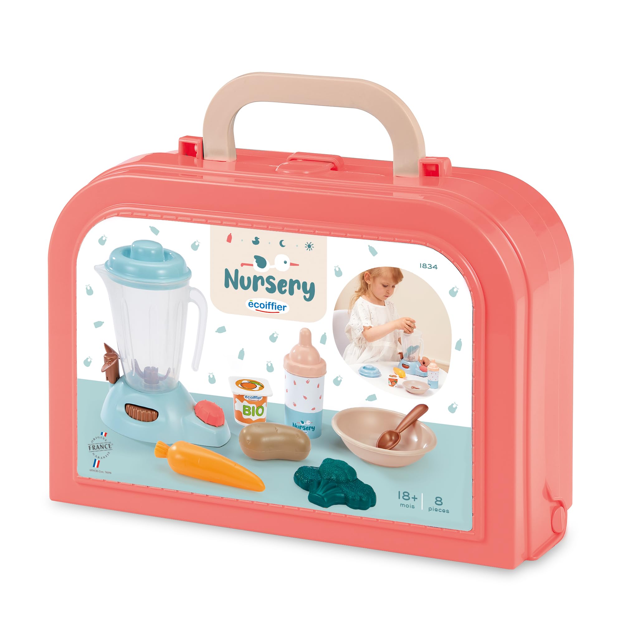 Ecoiffier Verzorging - Baby\`s Voedingsset in Koffer 8dlg.