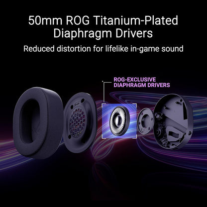 ASUS ROG Pelta Tri-Mode RGB Wireless Lightweight Gaming Headset, 2.4GHz/Btooth/USB-C, 50mm Titanium Drivers, 10mm Super-Wideband Mic