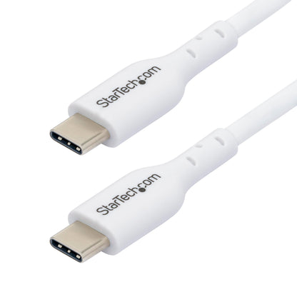 StarTech.com 2m (6.6ft) White USB-C Charging Cable, USB C Cable, USB 2.0 Type-C Laptop Charger Cord, 60W Power Delivery, M/M