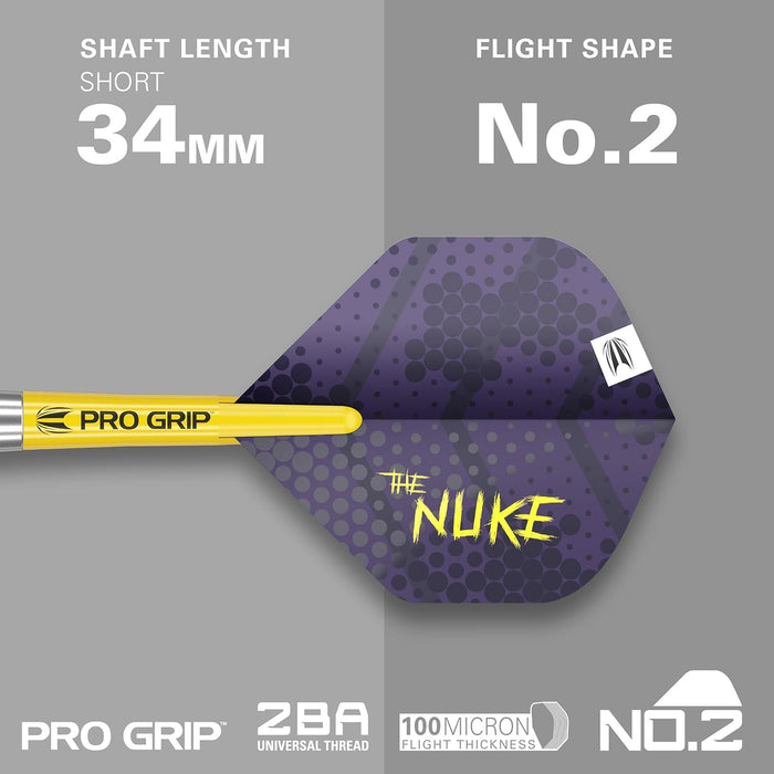 TARGET Darts Luke Littler Set – 22G Steel Tip Brass Darts or 85-Piece Dart Accessories Pack | The Nuke Player Edition Professional Darts & Accessories, Pro Grip Dart Shafts, Pro Ultra Flights