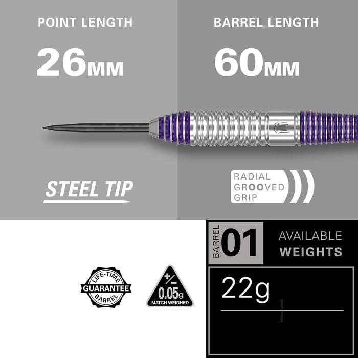 TARGET Darts Luke Littler Set – 22G Steel Tip Brass Darts or 85-Piece Dart Accessories Pack | The Nuke Player Edition Professional Darts & Accessories, Pro Grip Dart Shafts, Pro Ultra Flights