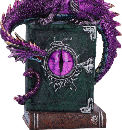 Nemesis Now Dragon Fable 24cm, Resin, Purple, Dragon on Haunted Books Figurine, Shimmering Purple Dragon Ornament, Collectable Dragon Giftware, Cast in the Finest Resin, Expertly Hand-Painted