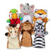 Melissa & Doug Safari Buddies Handpoppen Set van 6 (olifant, tijger, papegaai, giraffe, aap, zebra