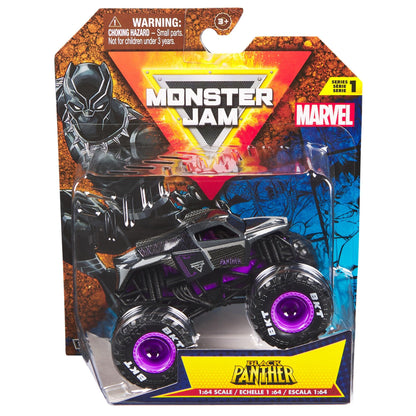 Monster Jam Marvel 2024 schaal 1:64 gegoten truck monster serie 1 met vlag: Black Panther