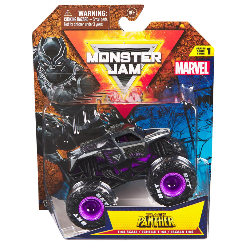 Monster Jam Marvel 2024 schaal 1:64 gegoten truck monster serie 1 met vlag: Black Panther