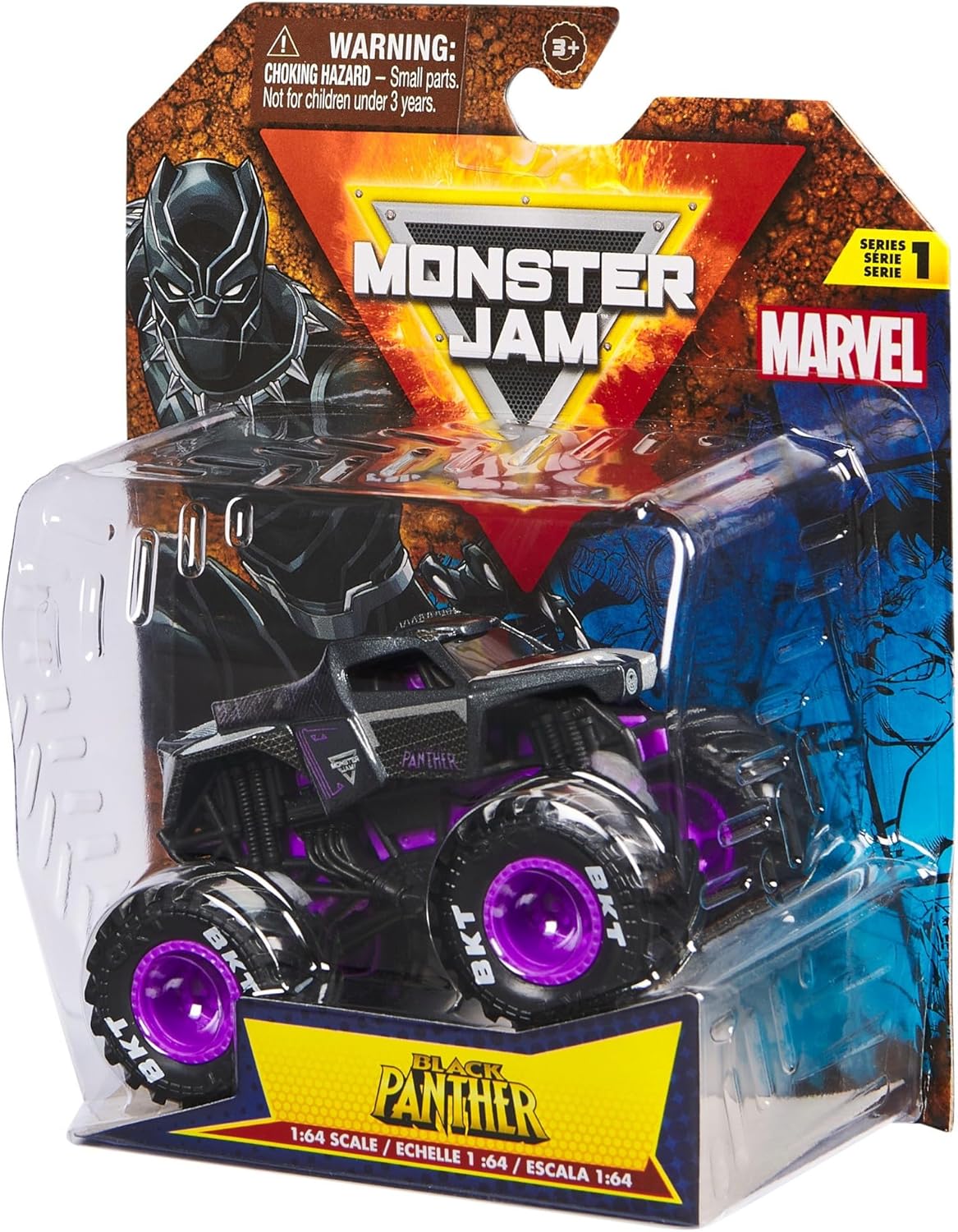 Monster Jam Marvel 2024 schaal 1:64 gegoten truck monster serie 1 met vlag: Black Panther