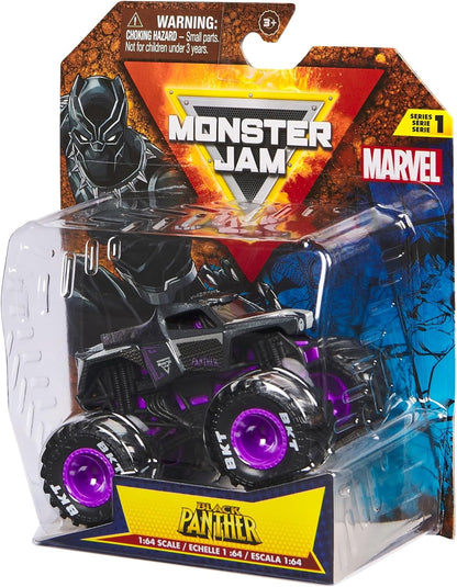 Monster Jam Marvel 2024 schaal 1:64 gegoten truck monster serie 1 met vlag: Black Panther