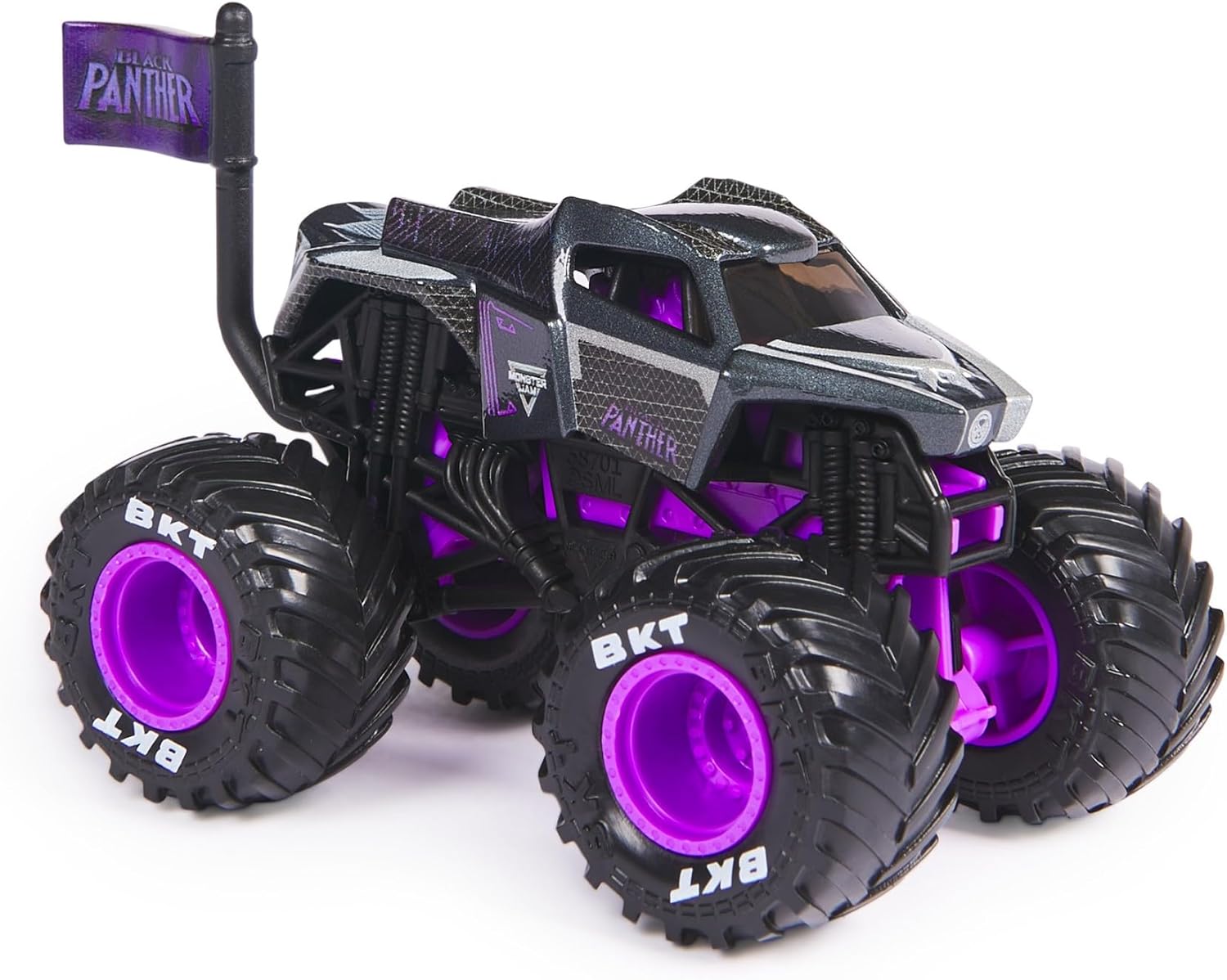 Monster Jam Marvel 2024 schaal 1:64 gegoten truck monster serie 1 met vlag: Black Panther