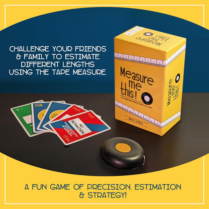 Measure me this! A measurement based card game | 2-6 players, Ages 12+ | A quick fun family friendly party game | 20-30 mins