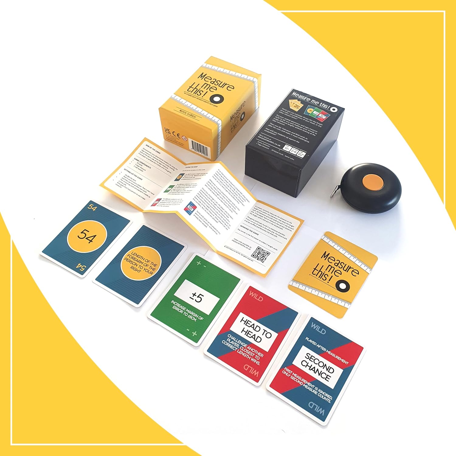 Measure me this! A measurement based card game | 2-6 players, Ages 12+ | A quick fun family friendly party game | 20-30 mins