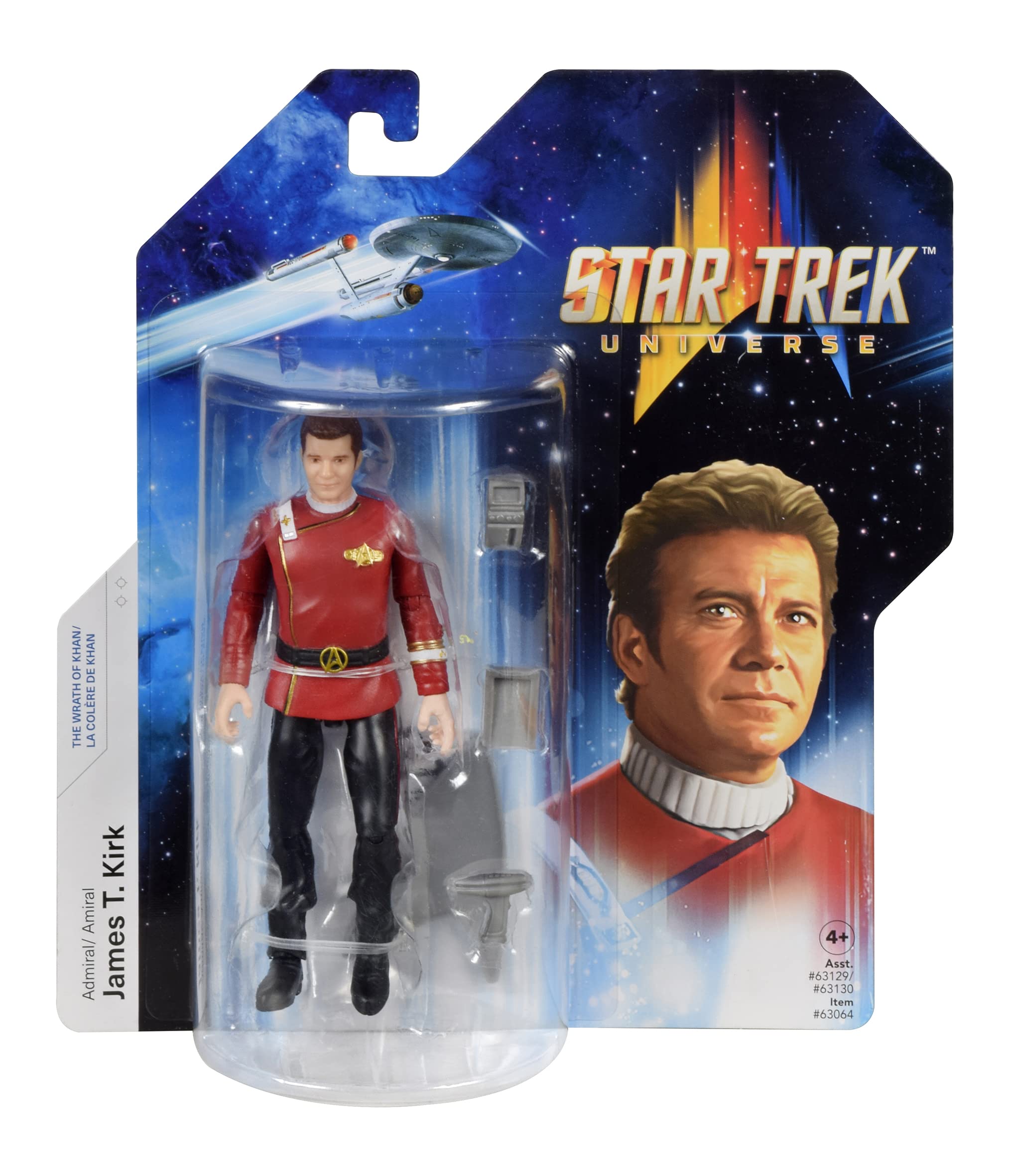 BANDAI Star Trek Figure Captain James T. Kirk | 5'' Captain Kirk Star Trek Wrath Of Khan Action Figure | Star Trek The Wrath Of Khan Toy Articulated Figure | Star Trek Gifts And Star Trek Merchandise