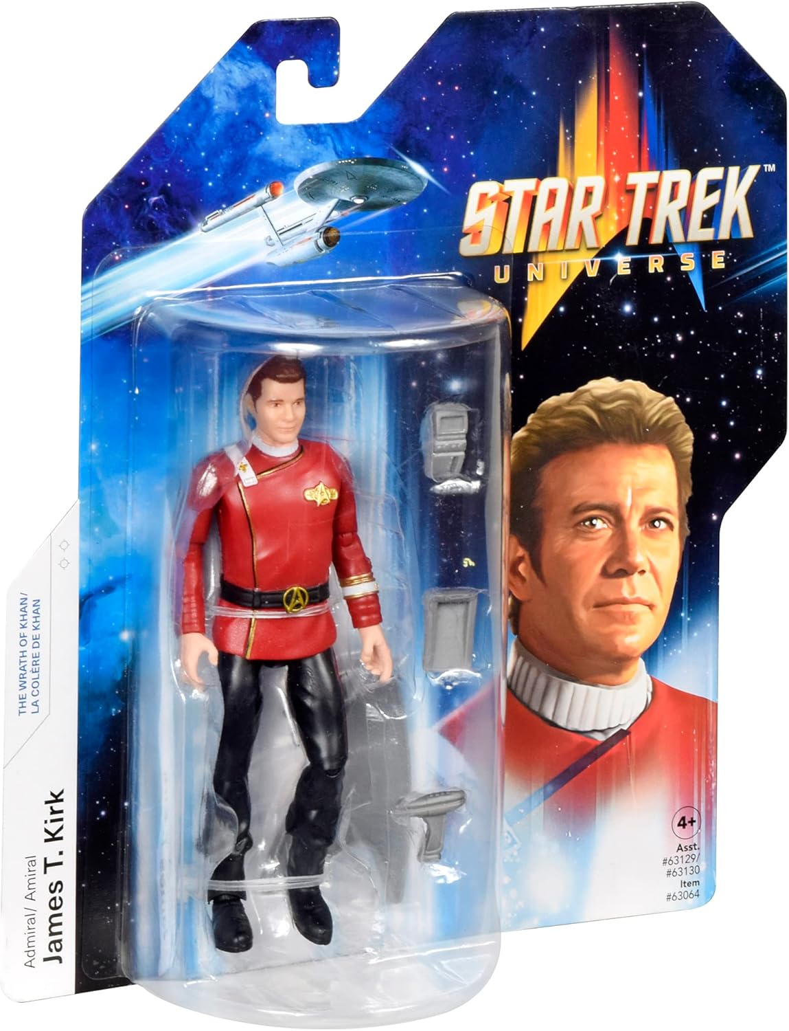 BANDAI Star Trek Figure Captain James T. Kirk | 5'' Captain Kirk Star Trek Wrath Of Khan Action Figure | Star Trek The Wrath Of Khan Toy Articulated Figure | Star Trek Gifts And Star Trek Merchandise