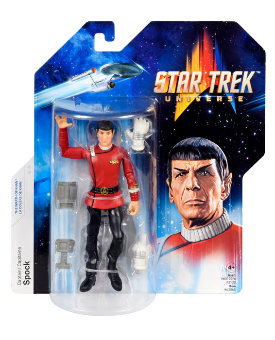 BANDAI Star Trek Figure Captain Spock | 5'' Spock Star Trek Wrath Of Khan Action Figure | Star Trek The Wrath Of Khan Toy Articulated Figure | Star Trek Gifts And Star Trek Merchandise