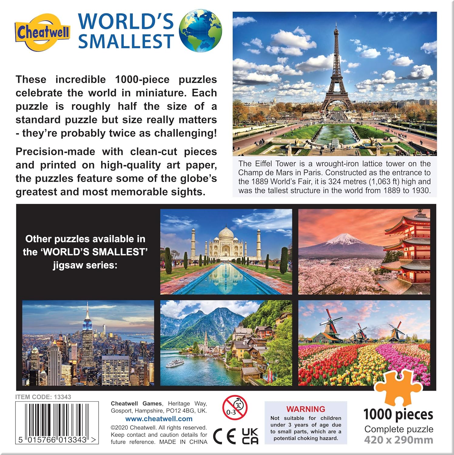 Cheatwell Games 658 13343 1000 Piece Jigsaw EA World's Smallest Puzzles