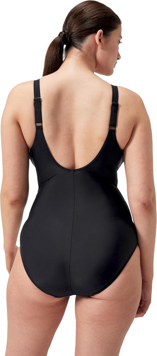 Speedo Women's Shaping Cross Knot 1 Piece Swimsuit | Shapewear | Beach and Holiday Swimwear Swimsuit (Pack of 1)