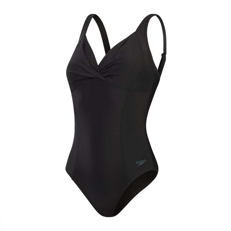Speedo Women's Shaping Cross Knot 1 Piece Swimsuit | Shapewear | Beach and Holiday Swimwear Swimsuit (Pack of 1)