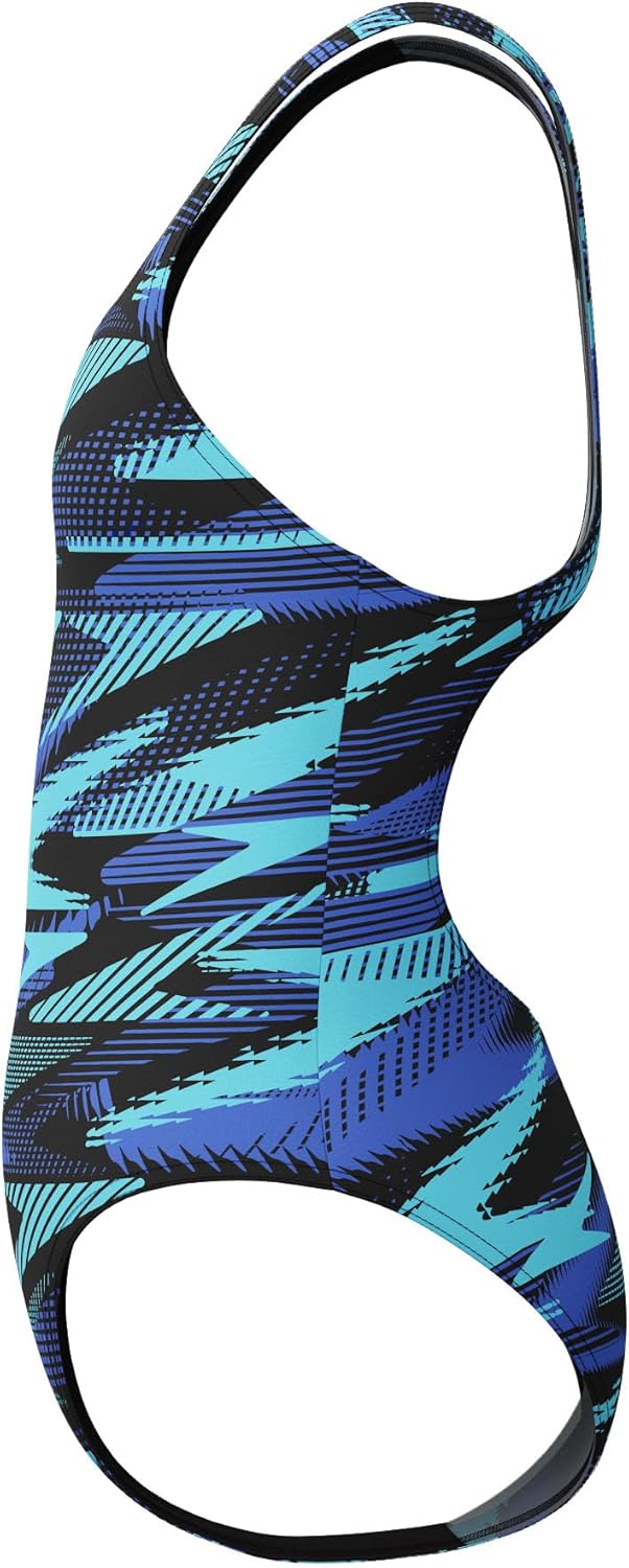 Speedo Girl's Hyperboom Allover Medalist Swimsuit |Quick Drying | Fitness | Chlorine Resistant Swimsuit