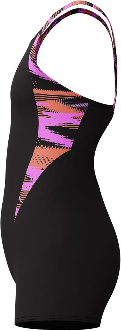 Speedo Girls HyperBoom Splice Legsuit Swimsuit Swimming Costume Coral Sands