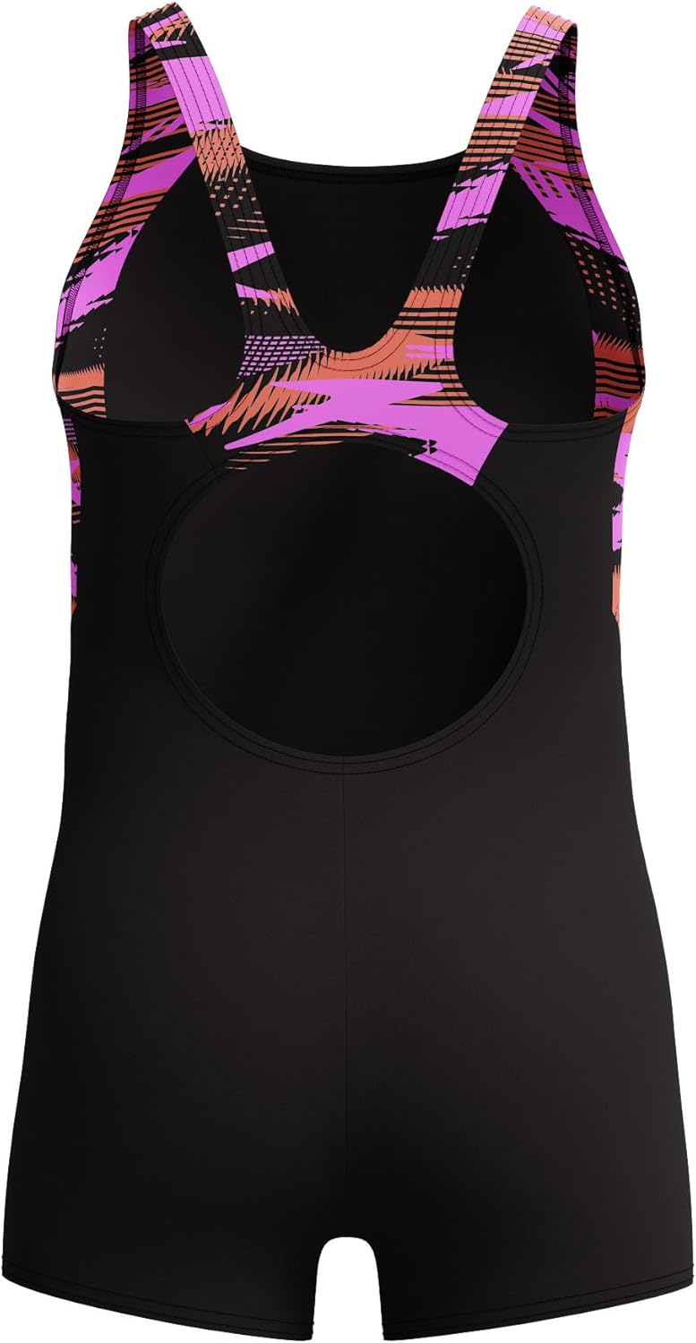 Speedo Girls HyperBoom Splice Legsuit Swimsuit Swimming Costume Coral Sands