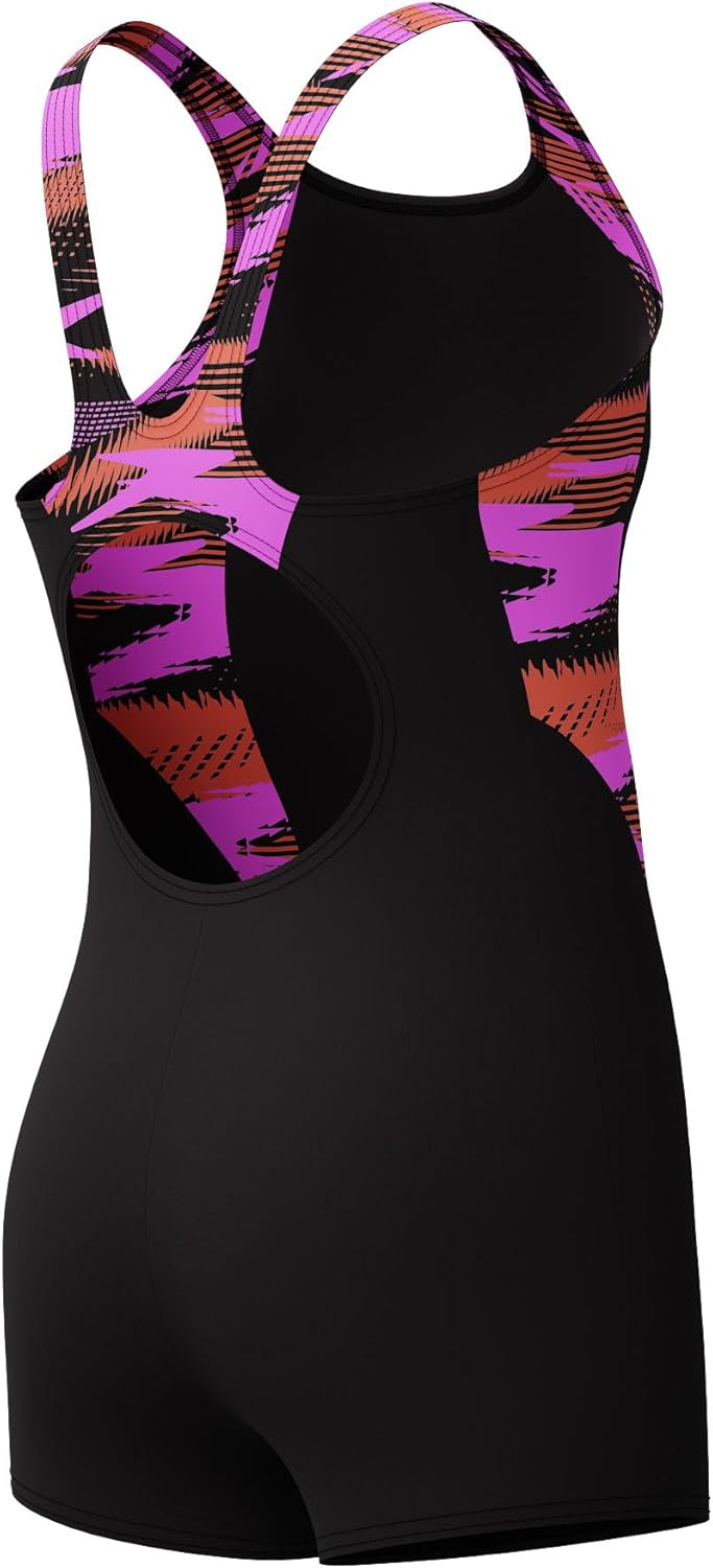 Speedo Girls HyperBoom Splice Legsuit Swimsuit Swimming Costume Coral Sands
