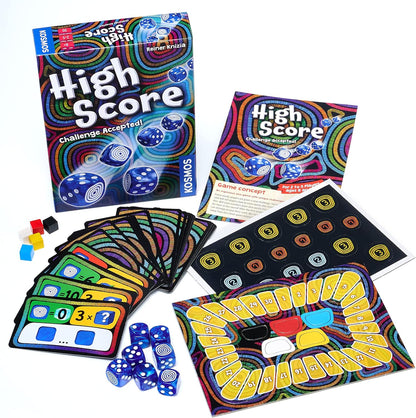 Thames & Kosmos High Score, Competitive Dice-Rolling Game, Board Games for Game Night, Family Games for Adults and Kids, For 2 to 5 Players, Age 8+, 2-Language, English/German