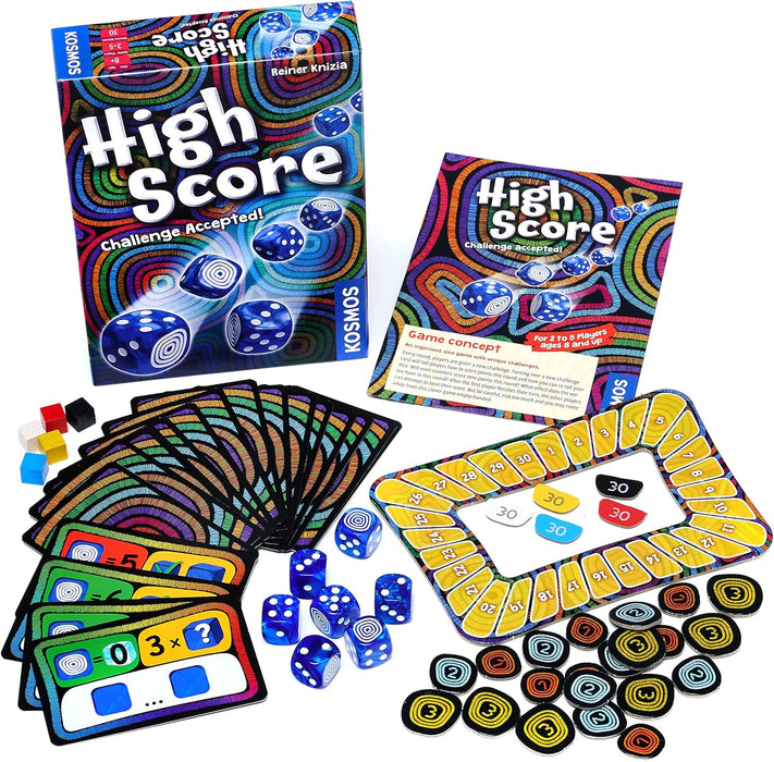 Thames & Kosmos High Score, Competitive Dice-Rolling Game, Board Games for Game Night, Family Games for Adults and Kids, For 2 to 5 Players, Age 8+, 2-Language, English/German