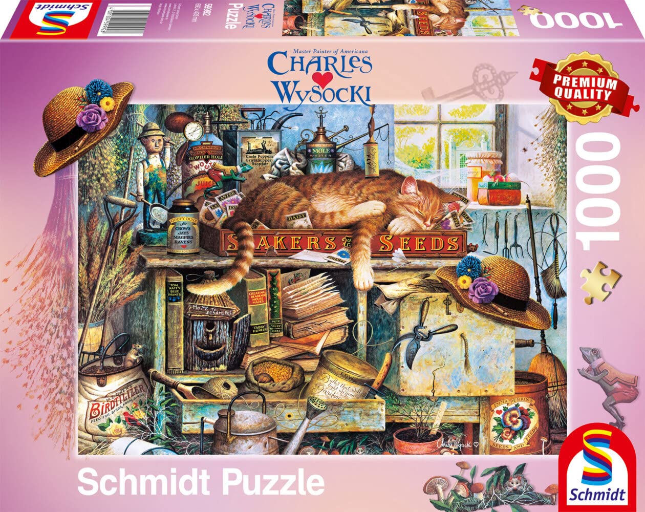 Schmidt, Charles Wysocki: Remington the Horticulturist (1,000 Pieces), Jigsaw Puzzle, Ages 14+, 1+ Players