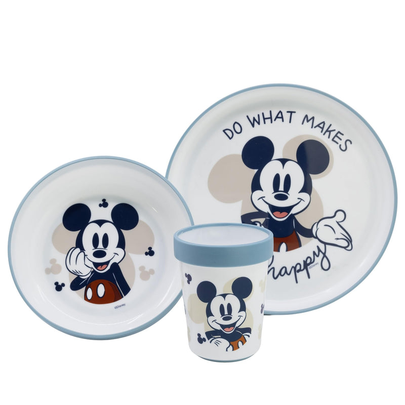 Stor Mickey Mouse 3 stuks tweekleurig premium kinderservies set bord, kom en beker, BPA-vrij, antislip, kinderen, baby, Stor Mickey Mouse 3-teiliges zweifarbiges Premium-Kindergeschirr-Set Teller, Schüssel und Becher, BPA-frei, rutschfest, für Kinder, Bab