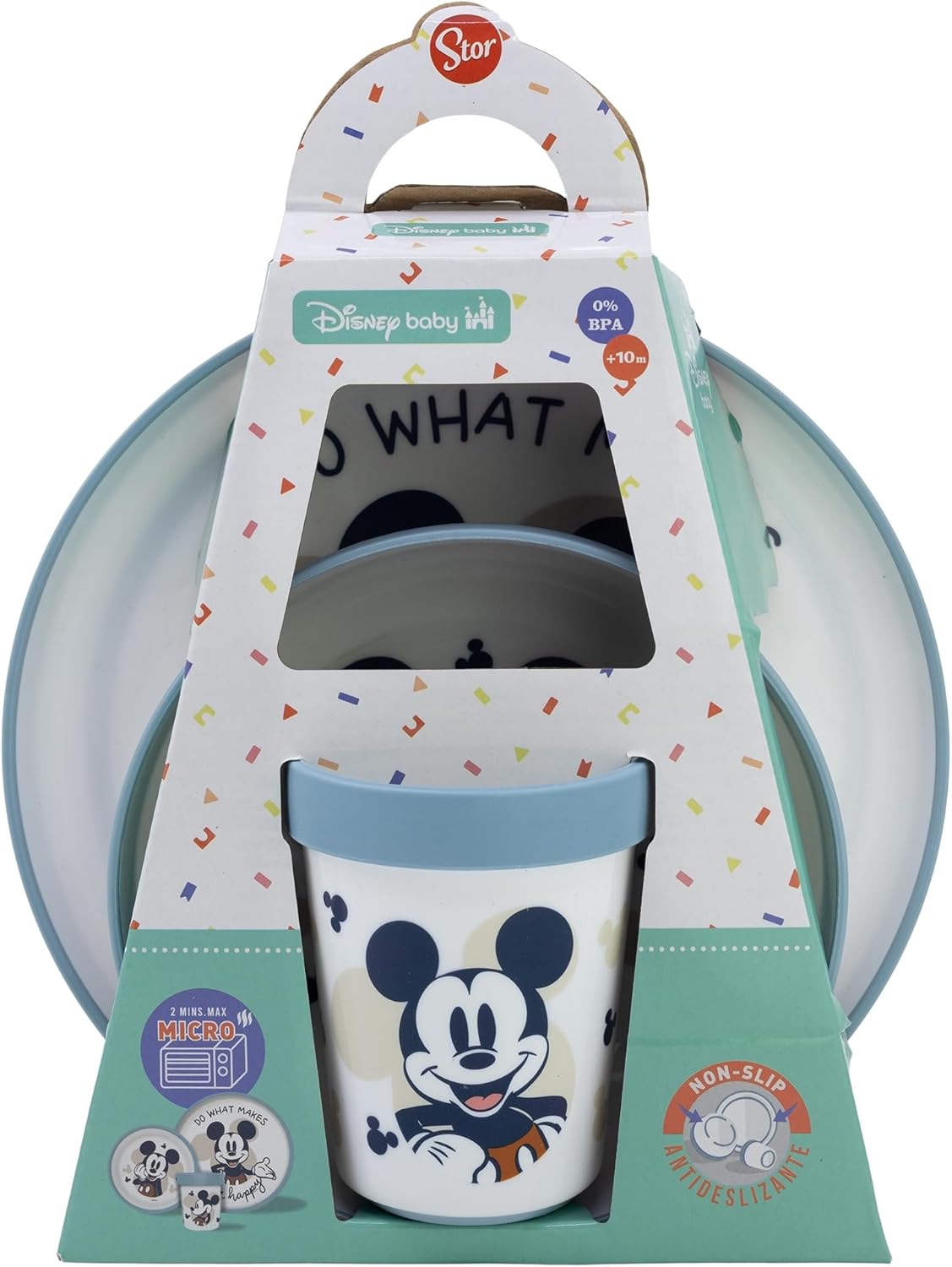 Disney - Mickey Mouse - Toddler 3 Pcs Bicolor Premium Non Slip Set in Gift Box - Full of Smiles