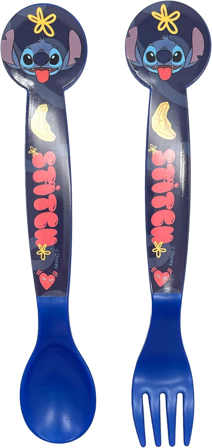 Disney - Stitch - 2 Pcs Pp Cutlery Set in Polybag - Just Stitch - Blue