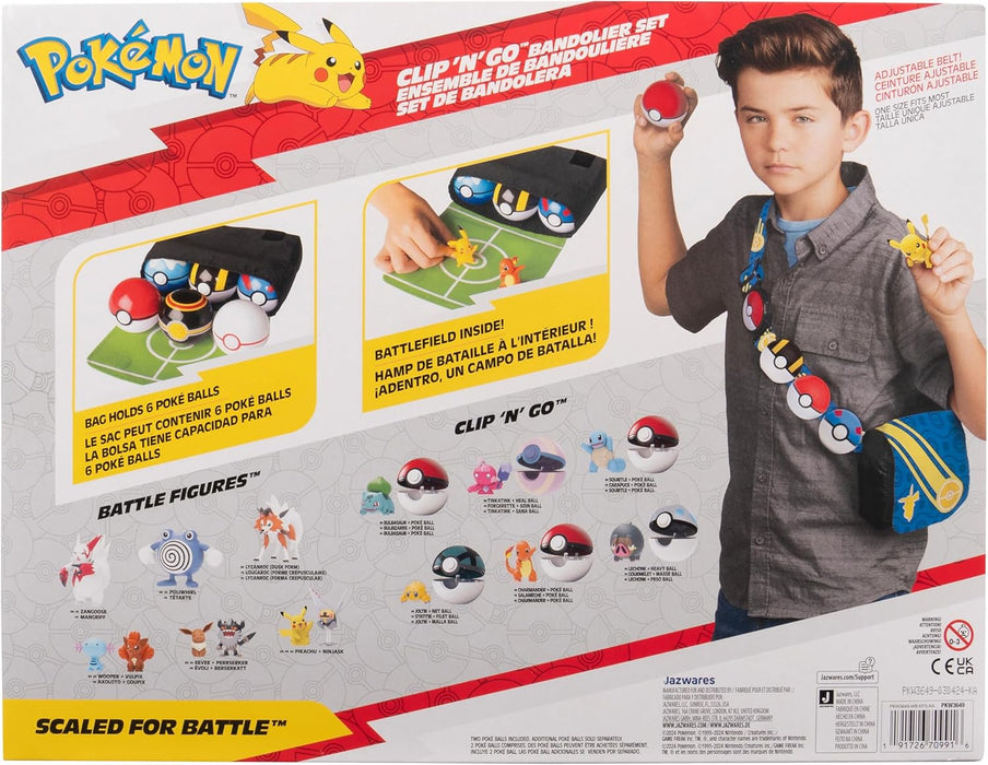 Pokémon Bandolier Set - Pikachu #4 with Pokéball, Great Ball and Pikachu Themed Belt & Bag - W5