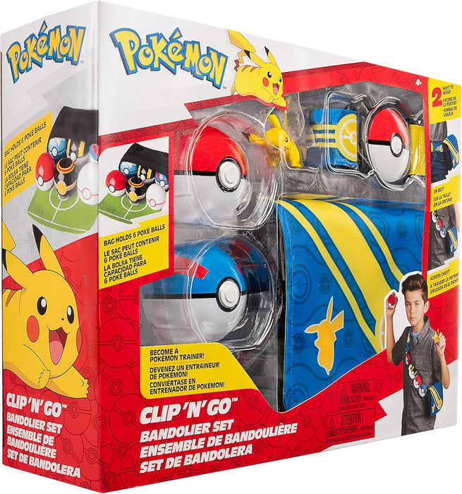 Pokémon Bandolier Set - Pikachu #4 with Pokéball, Great Ball and Pikachu Themed Belt & Bag - W5