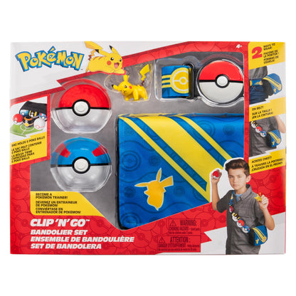 Pokémon Bandolier Set - Pikachu #4 with Pokéball, Great Ball and Pikachu Themed Belt & Bag - W5