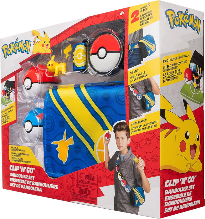 Pokémon Bandolier Set - Pikachu #4 with Pokéball, Great Ball and Pikachu Themed Belt & Bag - W5