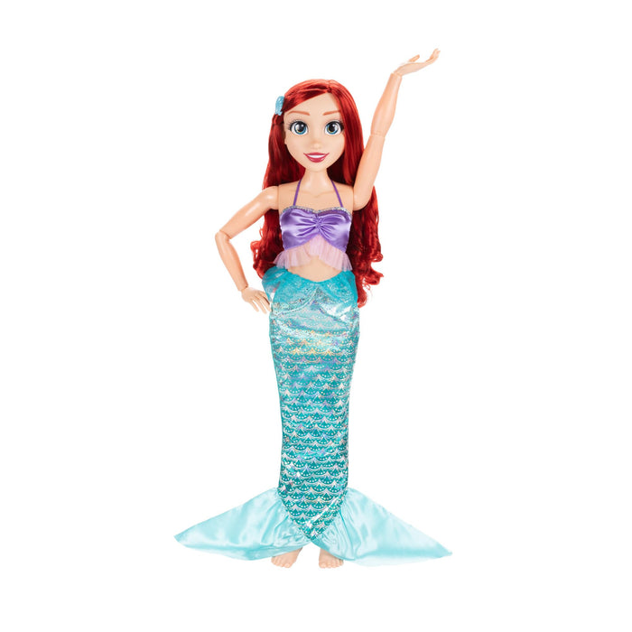 Disney Princess Ariel Doll Playdate by Jakks Pacific 32"/81 cm Tall and Poseable; My Size Articulated Doll in Greene Dress; Comes with Brush to Comb Her Long flowing Hair