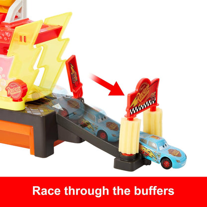 Mattel Disney and Pixar Cars Color Changers Car Wash Playset with Color Changing Lightning McQueen Toy Vehicle, 20-Inches Long, Connects to Other Sets, JBM70