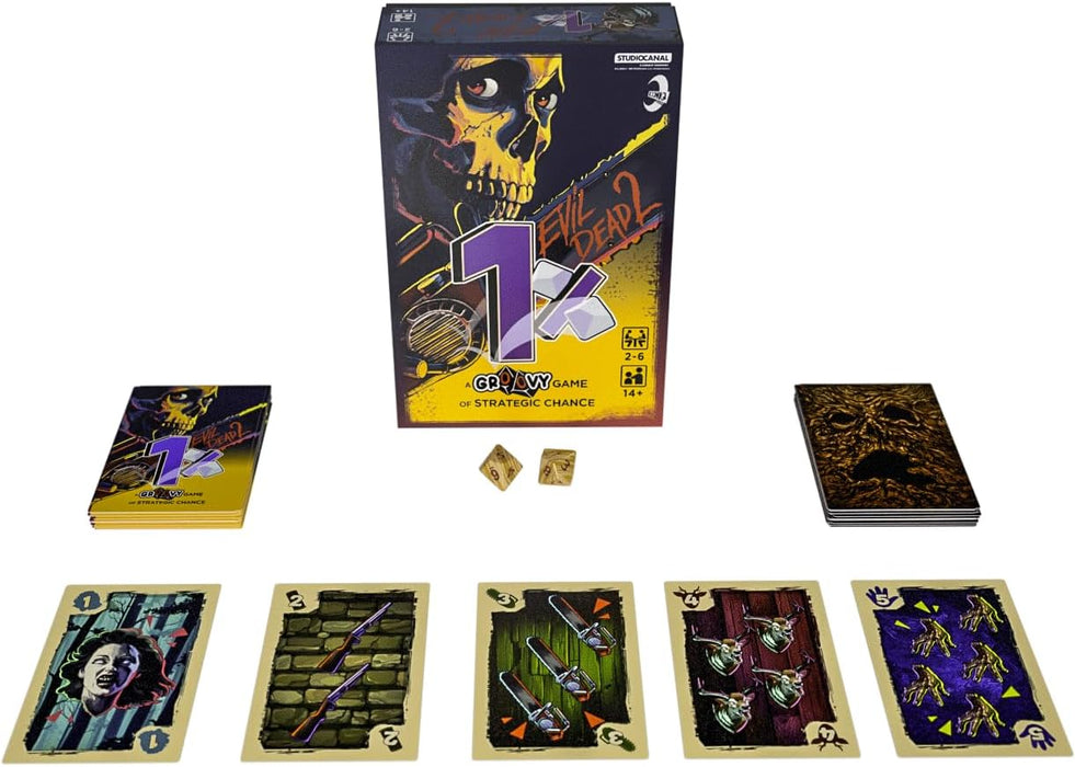 Iconiq Studios Evil Dead 2 1% - Ash Williams Groovy One Percent Party games - card games - 2 decks and 2 dice - fun fast