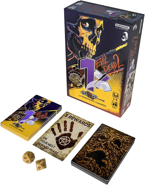 Iconiq Studios Evil Dead 2 1% - Ash Williams Groovy One Percent Party games - card games - 2 decks and 2 dice - fun fast