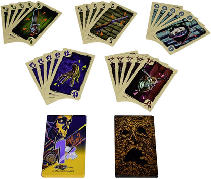 Iconiq Studios Evil Dead 2 1% - Ash Williams Groovy One Percent Party games - card games - 2 decks and 2 dice - fun fast