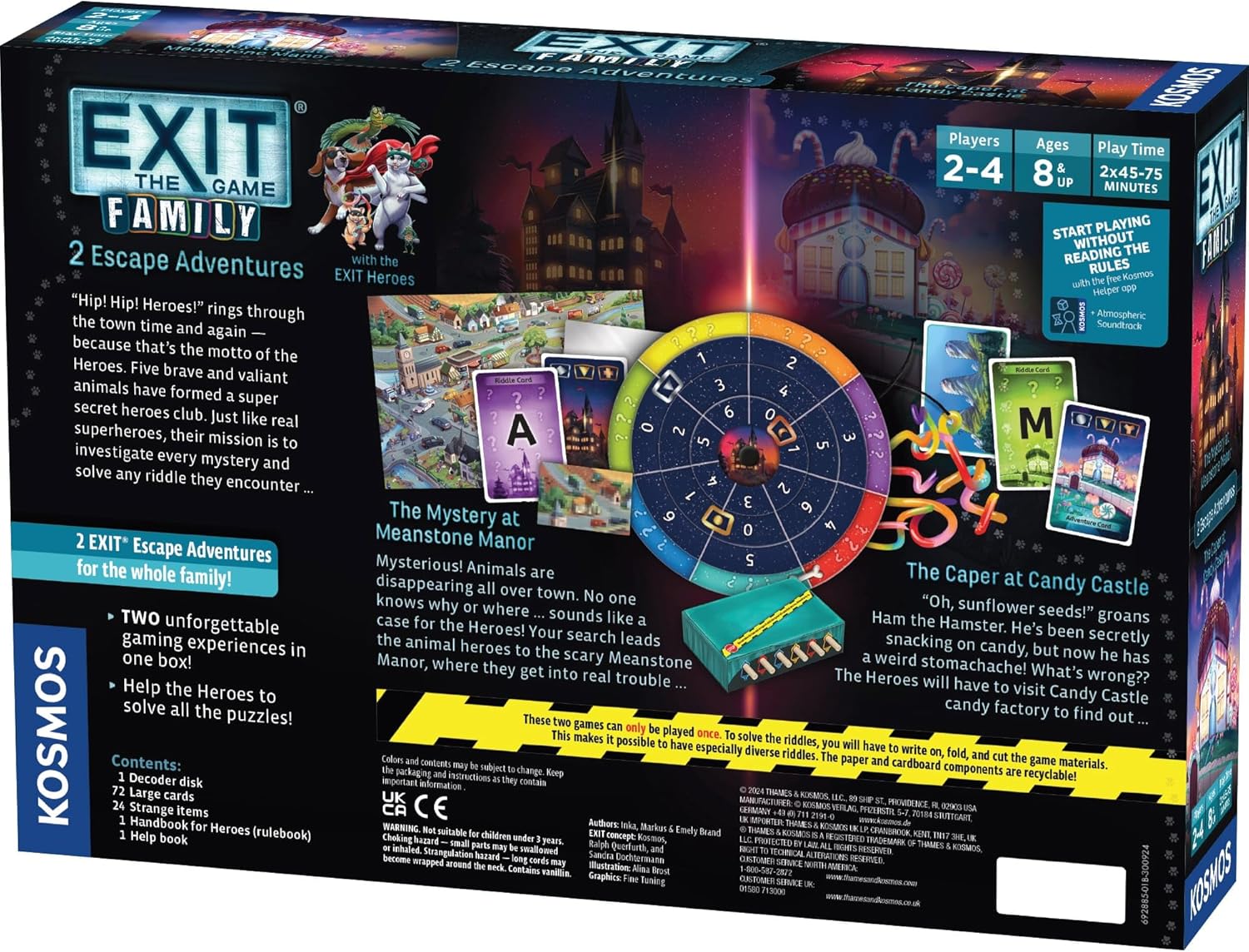 Thames & Kosmos EXIT: Family Heroes, 2 Escape Room Card Games, Family Games for Game Night, Escape Room Fun for the Whole Family, For 2 to 4 Players, Ages 8+
