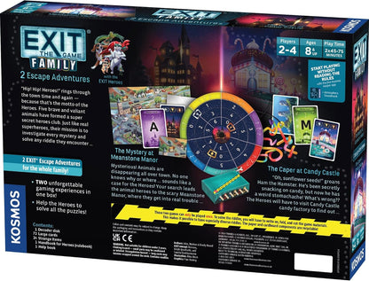 Thames & Kosmos EXIT: Family Heroes, 2 Escape Room Card Games, Family Games for Game Night, Escape Room Fun for the Whole Family, For 2 to 4 Players, Ages 8+