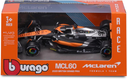 Bburago Formula 1 F1 MCLAREN MCL60 PIASTRI (2023) - 1:43 Scale - Die-Cast Rreplica Collectible Race Car, Black