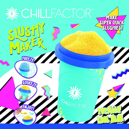 Chill Factor Colour Shock slushy maker Totally Cool Blue- Reusable slushy maker cup, homemade slushies. Squeeze cup slushy maker Kitchen toys
