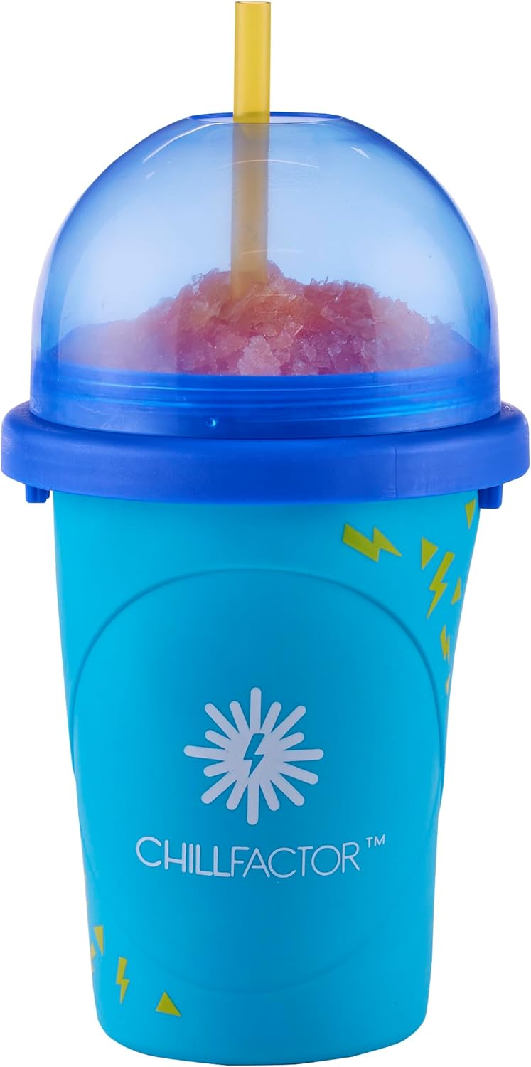 Chill Factor Colour Shock slushy maker Totally Cool Blue- Reusable slushy maker cup, homemade slushies. Squeeze cup slushy maker Kitchen toys