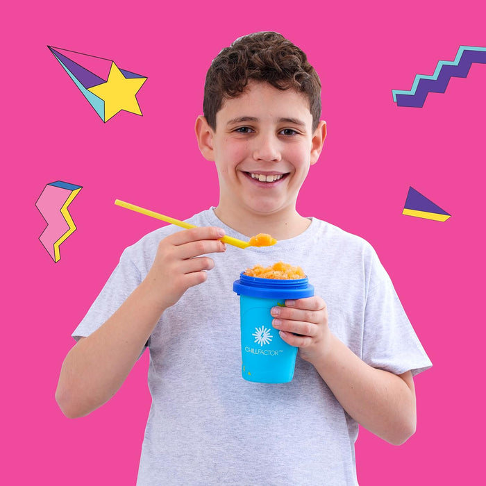 Chill Factor Colour Shock slushy maker Totally Cool Blue- Reusable slushy maker cup, homemade slushies. Squeeze cup slushy maker Kitchen toys