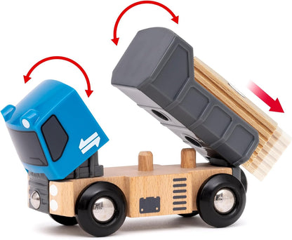 BRIO World – 36028 Starterset Güterzug mit Kran A | Zugset für Kinder ab 3 Jahren
