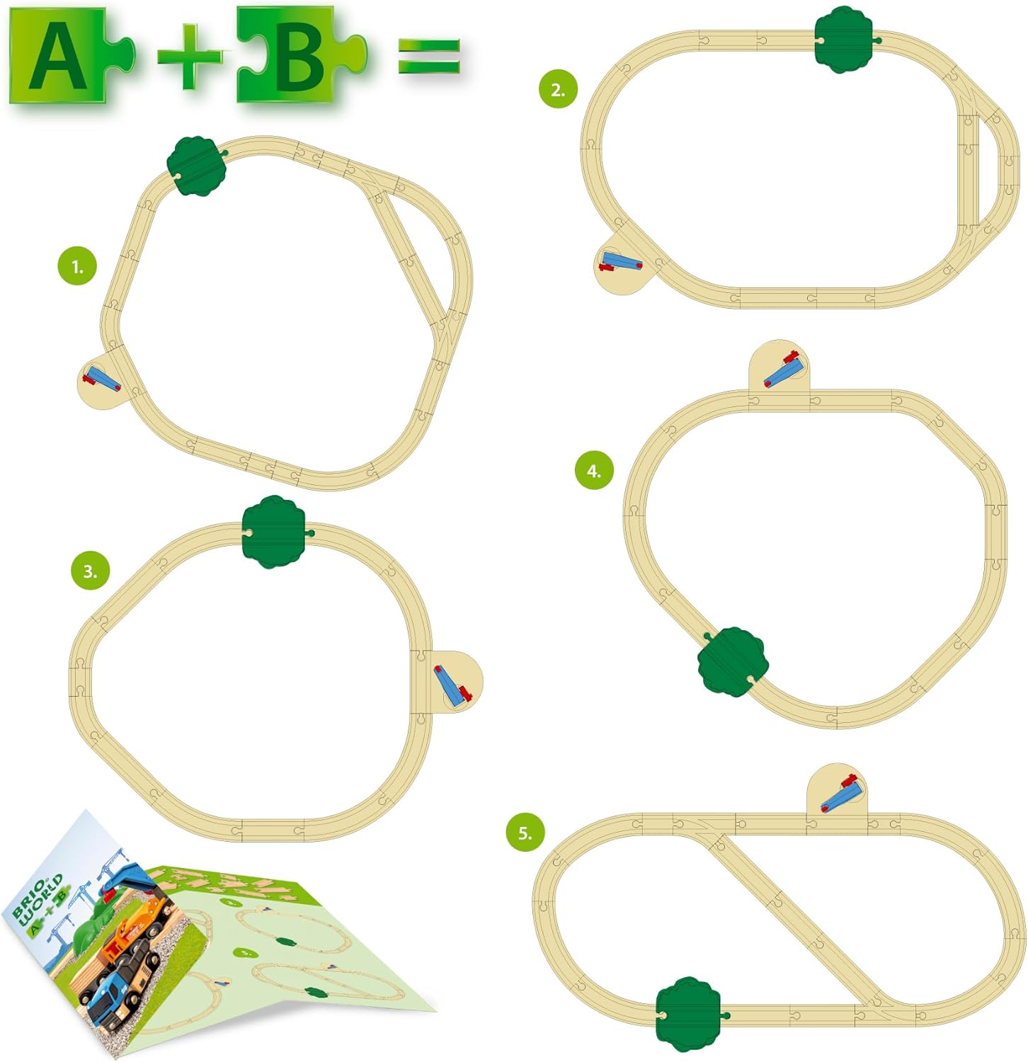 BRIO World – 36028 Starterset Güterzug mit Kran A | Zugset für Kinder ab 3 Jahren