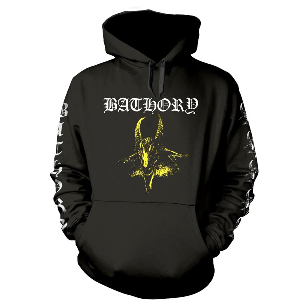 Bathory Goat Band Logo Pullover Hoodie M Black