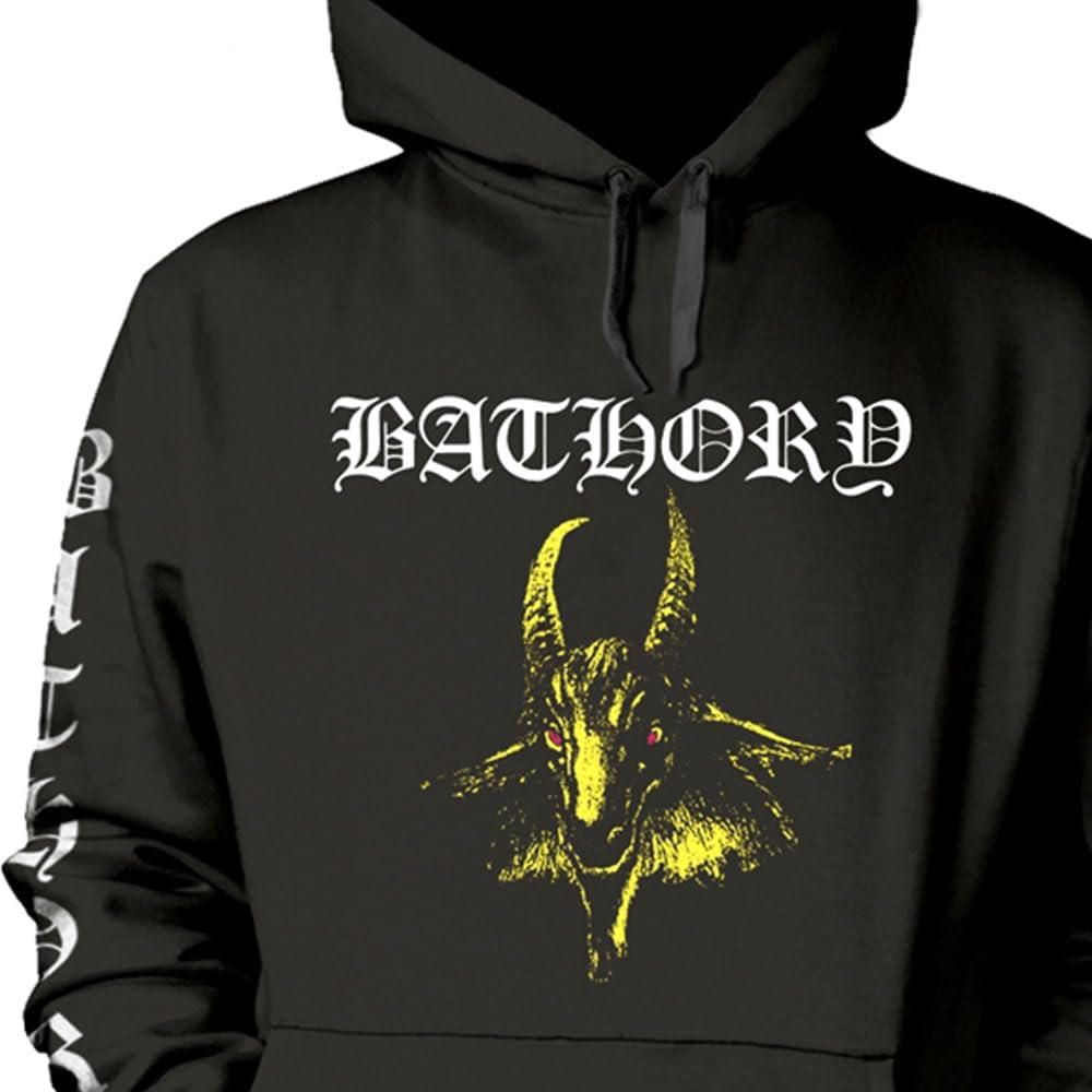Bathory Goat Band Logo Pullover Hoodie S Black